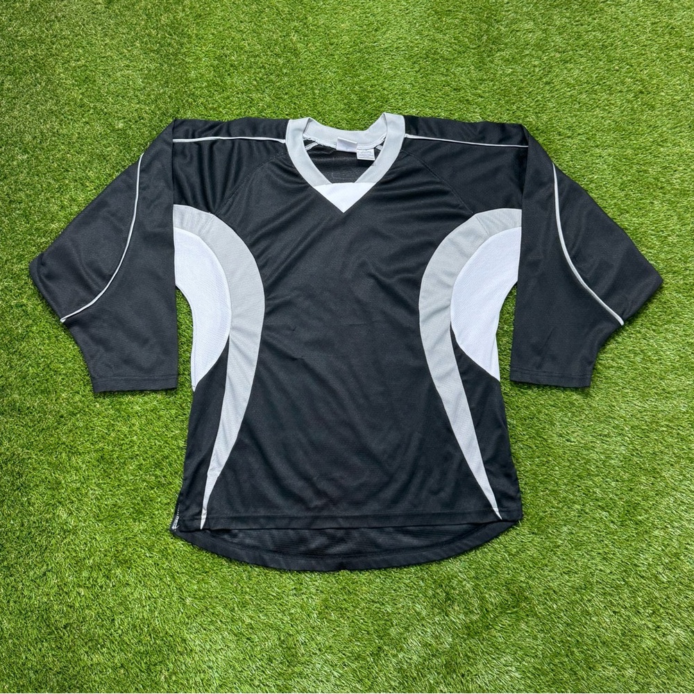 KAMAZU Hockey Jersey Blank Men’s Size Medium Black White Grey